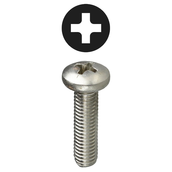 すーずぃ Dottie #8-32 x 2 in Phillips Pan Machine Screw, 18-8